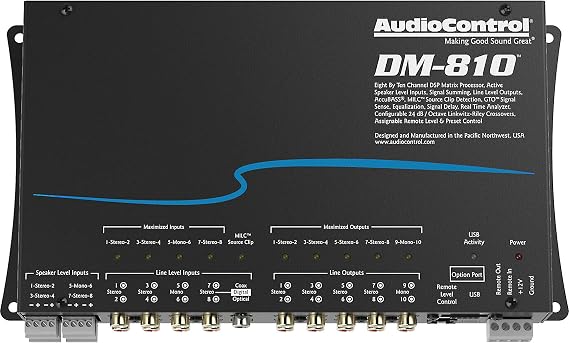 AudioControl DM-810 Premium 8 Input 10 Output DSP Matrix Processor ACR-3 Dash Remote