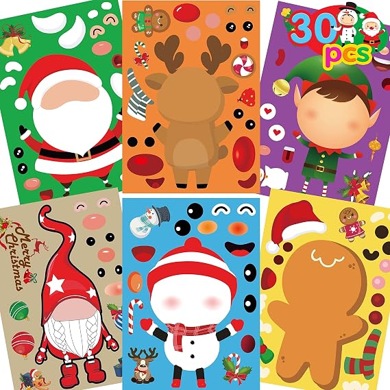 Christmas Stickers for Kids Christmas Make a Face Stickers Game for Kids
