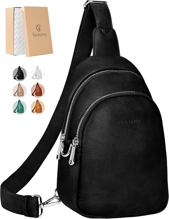 Vantamo Crossbody Sling Bags for Women, RFID & Anti-Pickpocket Clip Cross Body Bag 10.6"x7", Adjustable Strap 29"- 52"