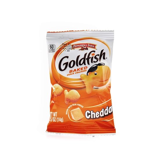 Pepperidge Farm Goldfish Baked Snack Crackers, Cheddar Cheese, .50 Ounces, (Pack of 1)