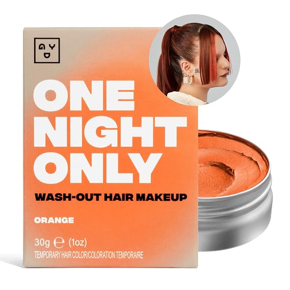 Good Dye Young Temporary Hair Color, Orange, Wash-Out Temporary Color | Hair Chalk Alternative | Hair Makeup | Easy-to-Use & Wash Out | For Rave, Costume, Party, Festival | Vegan, Cruelty-free