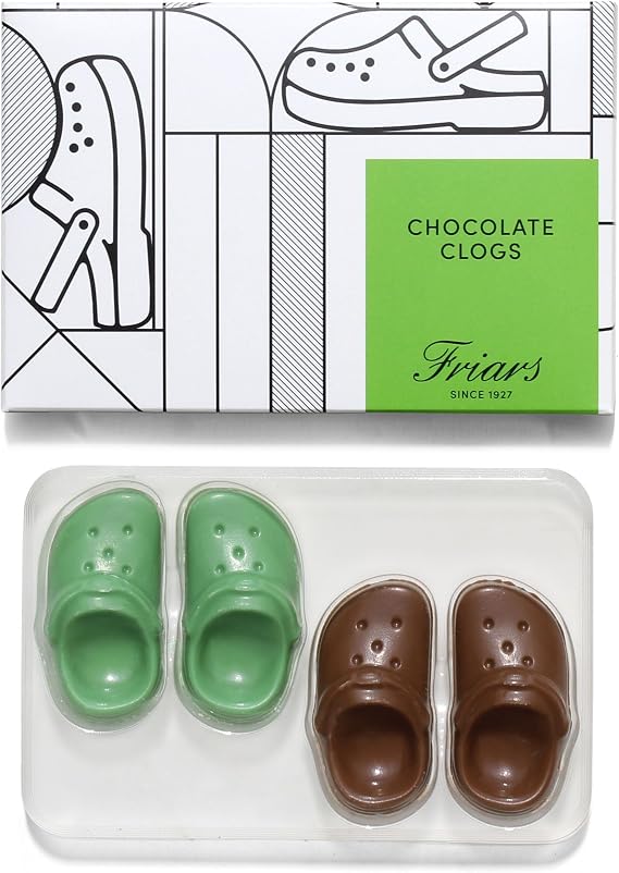 Friars Edible Clog Shoes Shaped Milk Chocolate Novelty, 55 g