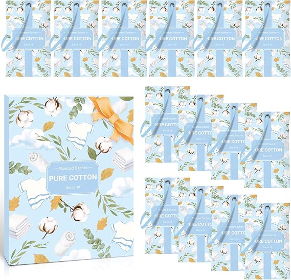 Wardrobe Fresheners, Clean Cotton Scented Sachets 14 Pack