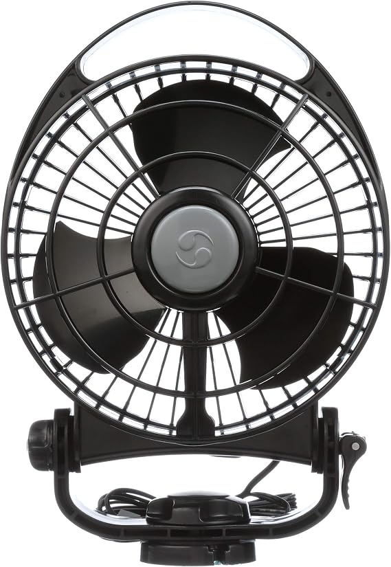 SEEKR BoraTM Fan from by Caframo, Compact Design with Powerful Airflow, Low Power Draw, 5000 Hour Motor Life, Made in Canada, 3 Speed 12V
