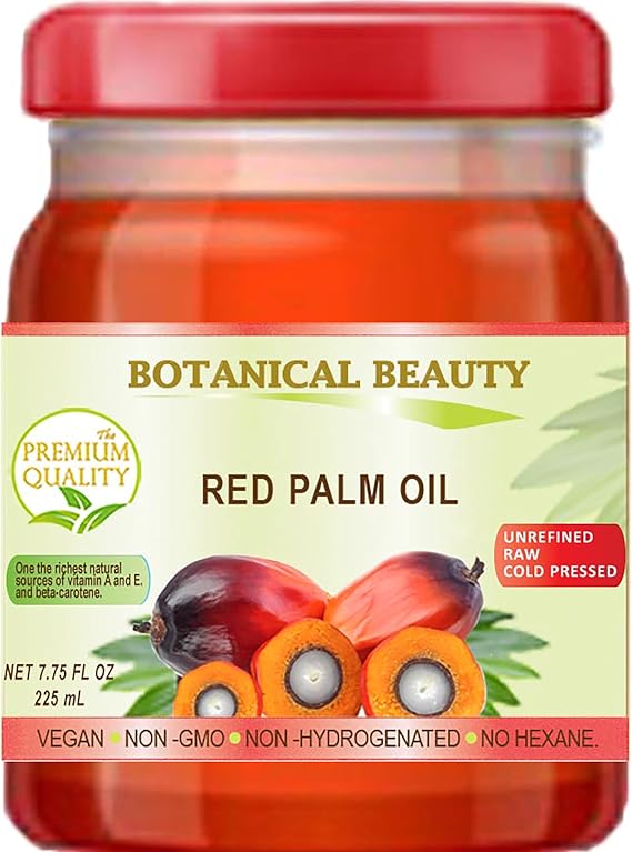 RED Palm Oil 100% Pure UNREFINED Extra Virgin Undiluted Cold Pressed Super Food 7.75 Fl.oz 225 ml by Botanical Beauty