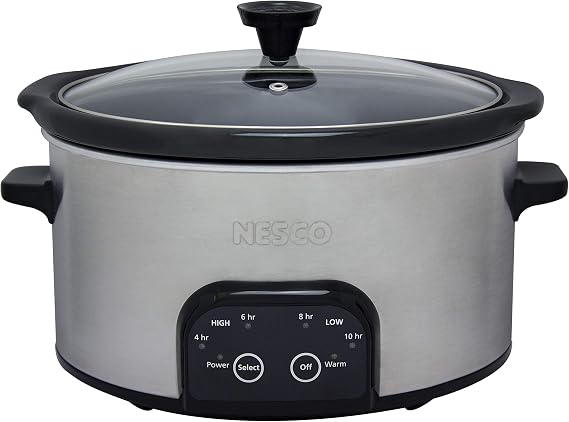 NESCO DSC-6-25, Digital Slow Cooker, 6 Quart, Silver