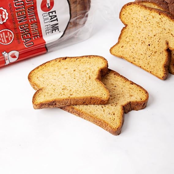 Eat Me Guilt Free Protein Bread Not Quite White Bread Low Carb, High Protein, High Fiber, All Natural, Vegan Pack of 3 Protein Bread Loaves