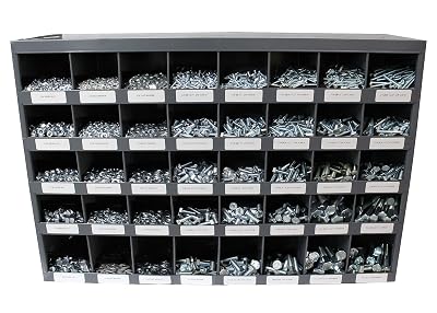 Agriline Supply 3765 Piece Grade 18-8 Stainless Steel Coarse Thread Bin Kit with 40 Hole Bin