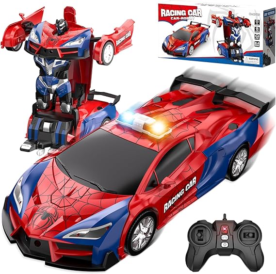 Spider Transform Remote Control Cars for Kids with One-Key Transformation