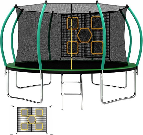 Mersco Trampoline 12FT Suitable for Indoor Green