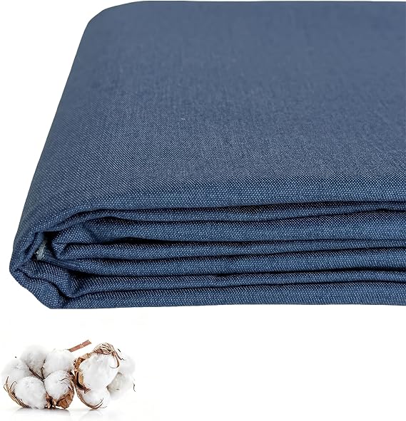 100% Cotton Denim Fabric by The Yard, 6.5oz & 10 oz Comfort Stretch Denim for Apparel, Jeans, Jackets, DIY Sewing (6.5oz-Blue, 1 Yard)