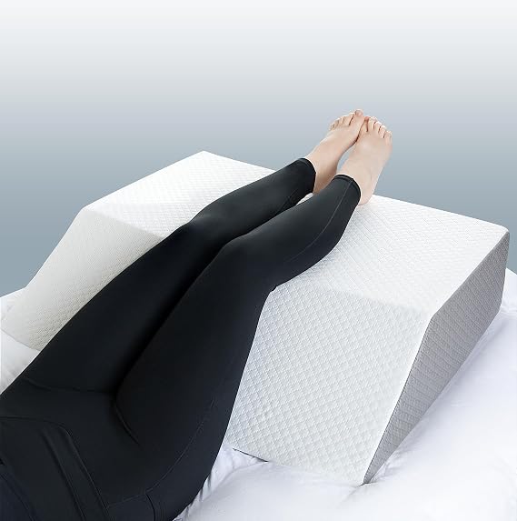 Kolbs Extra Wide Leg Elevation Pillow, Chic Jacquard Cover, XL and Wide for More Comfort Bed Wedge Pillow for Legs, Leg, Knee, Ankle Elevation Post Surgery