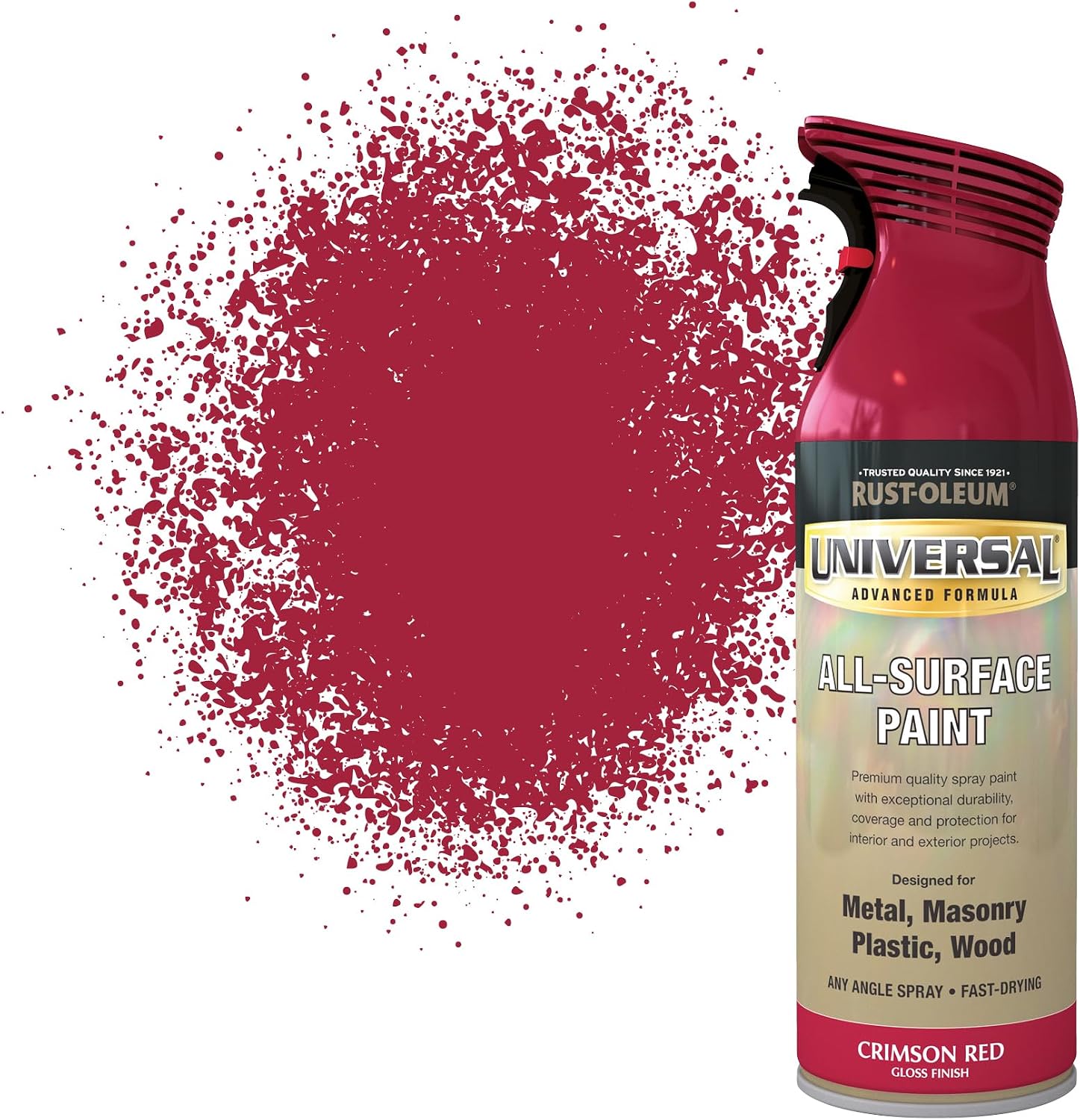 Rust-Oleum 400ml Universal Spray Paint Aerosol - Crimson Red Gloss