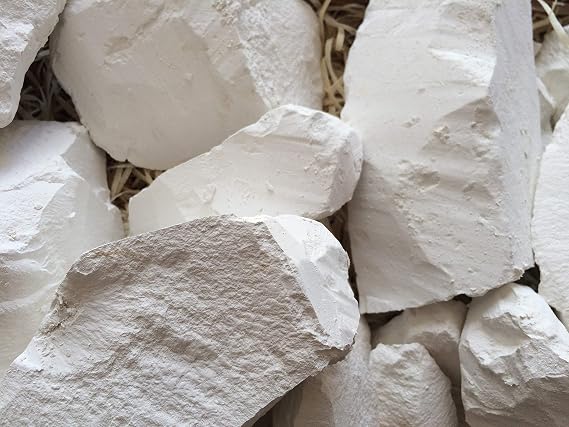 WHITE Pressed clay chunks natural for eating (food), 7 oz (210 g)