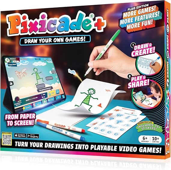 Abacus Brands Pixicade+ Draw Your Own Video Game Maker, Kids Gift Ages 6+