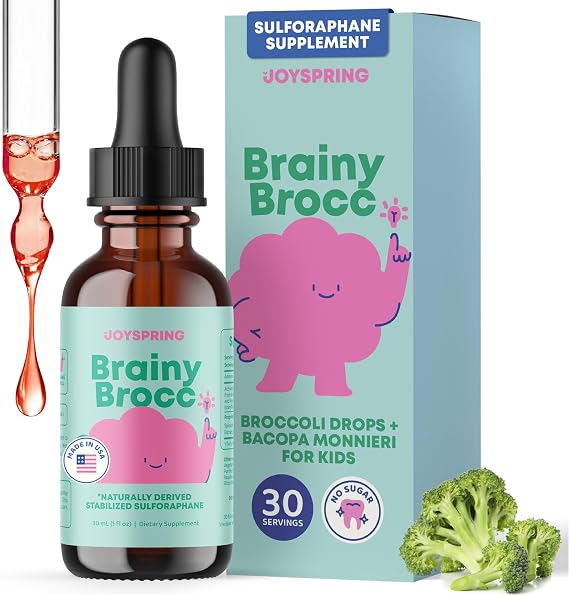 JoySpring BrainyBrocc Kids Sulforaphane Broccoli Drops, 30 Ct, 3+