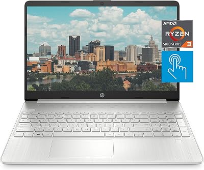 HP 15 Laptop, AMD Ryzen 3 5300U Processor, AMD Radeon Graphics, 256 SSD, Windows 11 Home in S Mode 15-ef2010nr, Natural Silver
