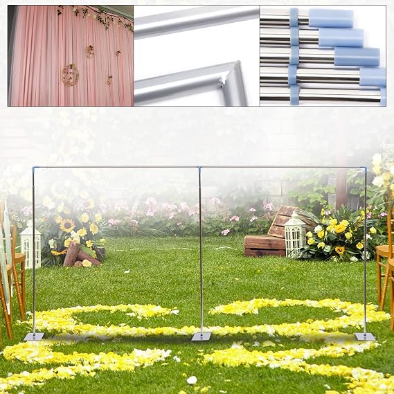10'X 20' Pipe and Drape Backdrop Kit Heavy Duty Backdrop Stand for Parties, Background Stand, Pipe Stand Curtain Frame