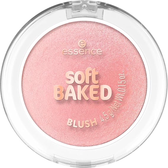 essence Soft Baked Blush, Shimmer Powder Blush (10 | Soft Bloom) | Buildable Radiant Finish, Silky Blendable Lightweight Face Makeup, Pressed Powder Blush; Vegan & Cruelty Free, 0.15 oz