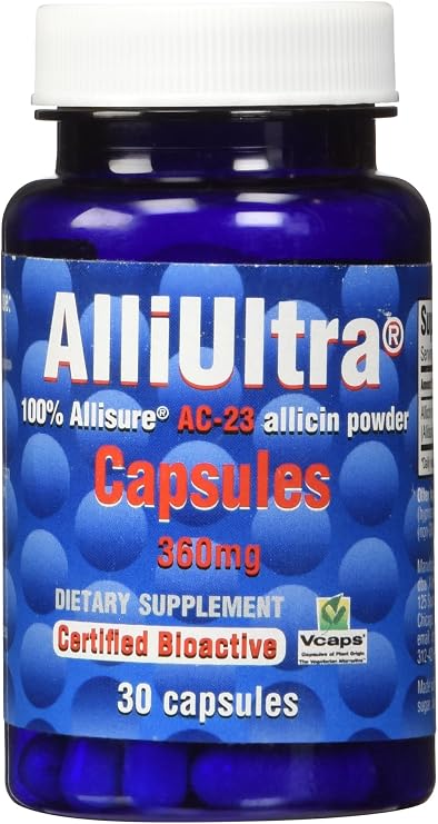 AlliUltra 360mg Stabilized Allicin Garlic Supplement, | 30 Capsules
