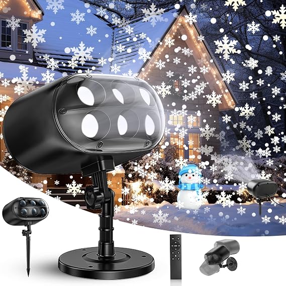 Christmas Projector Lights Outdoor - Upgrade Falling Vivid Snowflake [Energy Class F]