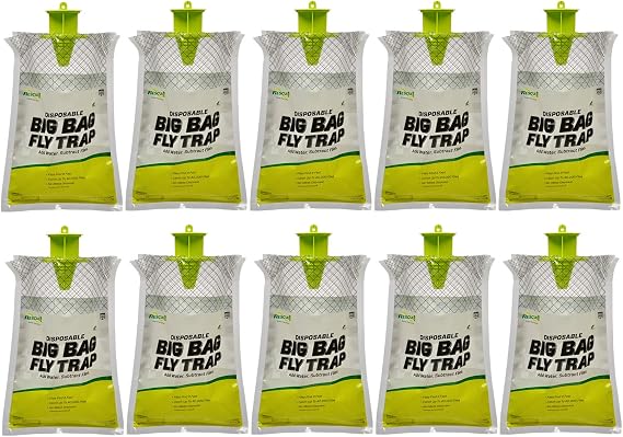 RESCUE! Big Bag Fly Trap Disposable, Outdoor Use - 10 Traps