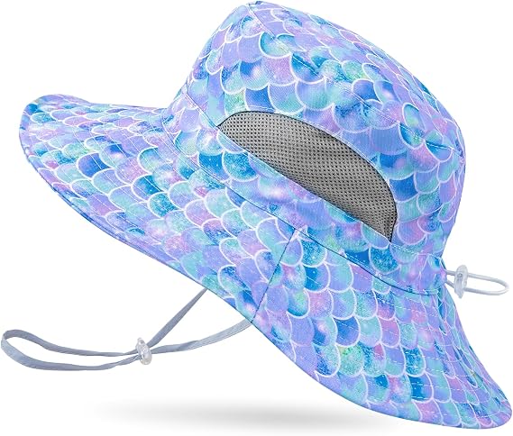 ICOSY Kids Sun Hat, UPF 50+ Girls Beach Hat for Toddler Kids