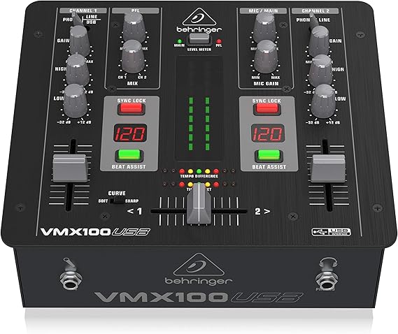 Belinger VMX100USB DJ Mixer 2ch USB/Audio Interface