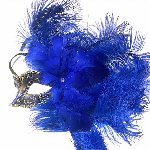 MASQ Masquerade Feather Mask Show Girl Mardi Gras Carnival Costume Cosplay dress up Party Wear