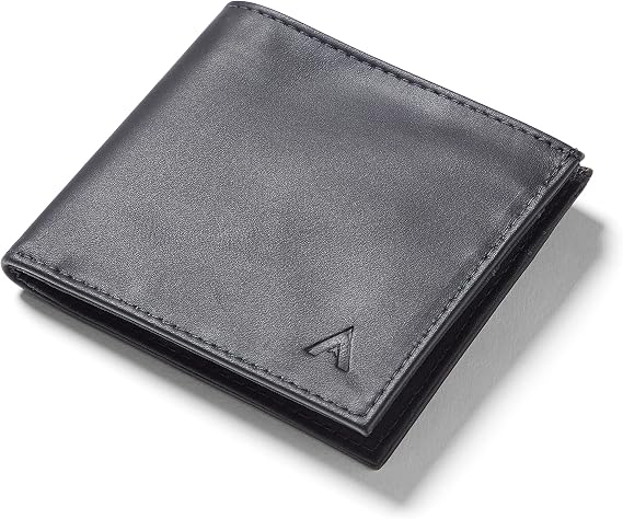 Allett ID Wallet, RFID Blocking Slim Bifold (Leather, Onyx Black)