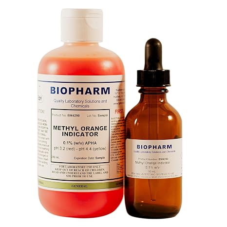Biopharm Methyl Orange Indicator Solution 0.1% (w/v), 250 mL (8.4 fl oz)