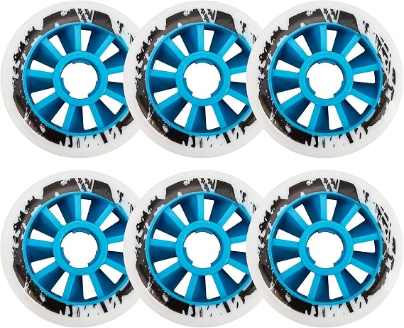 6-Pack Replacement Wheels – 90mm / 3.5 Inch Inline Skate Wheels 85A for Outdoor Speed Skating, Inner diameter: 22mm/0.86 inches (Bearings Not Included)