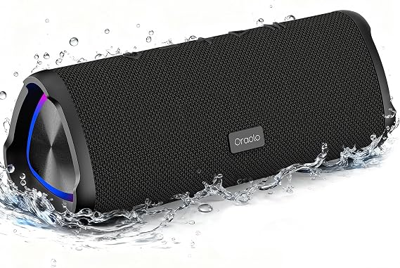 oraolo Powerful Bluetooth Speaker 20W, Bluetooth Speaker RGB Lights, Portable Bluetooth Speaker 6.0, 30H Playback, IPX6 Waterproof, Support AUX/TF Card, Suitable for Outdoor/Party