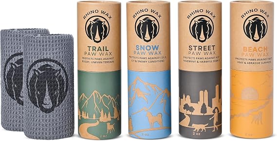 Rhino Wax All-Terrain Dog Paw Protection Kit: Street, Beach, Trail & Snow