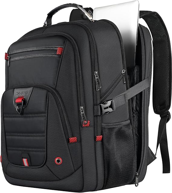 Z-MGKISS Men's Extra Large 55L Anti-Theft Backpack, TSA-Approved for 18.4-19" Gaming Laptops, Gym Work Travel for Business College Daypack (Black)