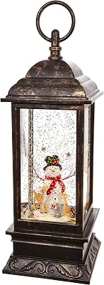 RAZ Imports 11 Snowman Lighted Water Lantern With Music