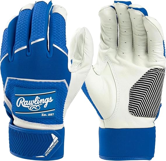 Rawlings | Workhorse Baseball Batting Gloves | Adult Medium | Royal