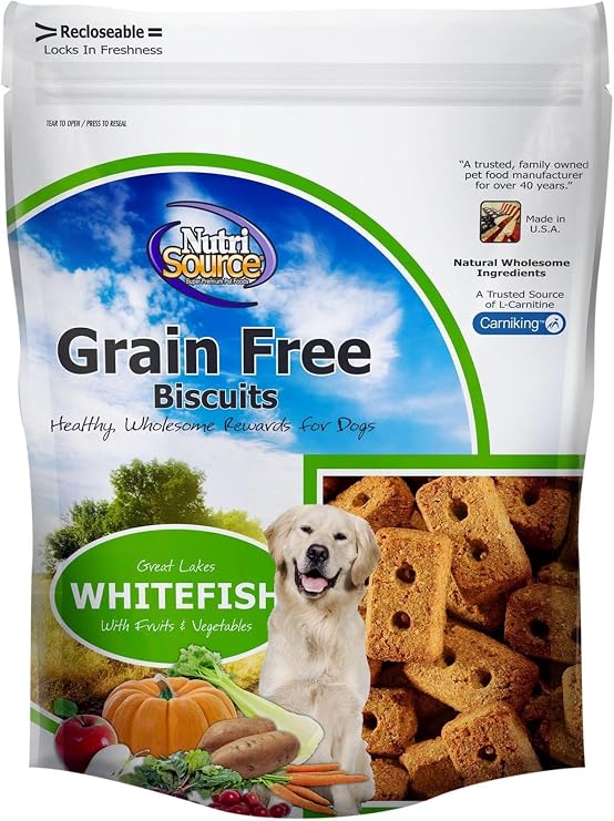 NutriSource Grain Free Dog Treats, Crunchy Biscuits, 14 oz