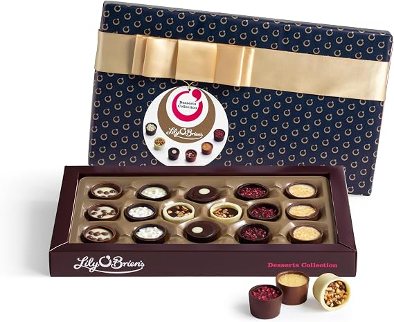 Lily O'Brien's Desserts Collection 210g Gift Wrapped - 16 Assorted Chocolates from 6 Dessert Inspired Recipes - Gift, Thank You Teacher,
