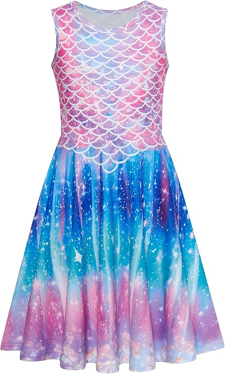 BFUSTYLE Girls Dress Sleeveless Casual Floral Sundress for Girl 4-15 Years | Tween Dress; Kids Flowy Cami Swing Cute Funny Sundress for Daily, Homecoming Dress, Birthday, Party, Wedding, Vacation