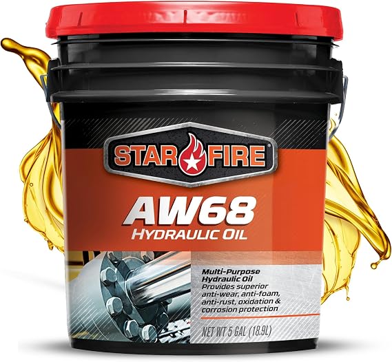 STARFIRE AW68 Anti-Wear Hydraulic Oil for Industrial/Mobile Equipment 5-Gal | Premium Anti-Wear Formula for Industrial and Mobile Equipment Anti-Foam, Rust and Oxidation Protection