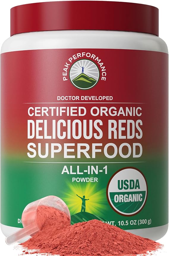 Peak Performance Organic Reds Superfood Powder, Best Tasting Red Juice