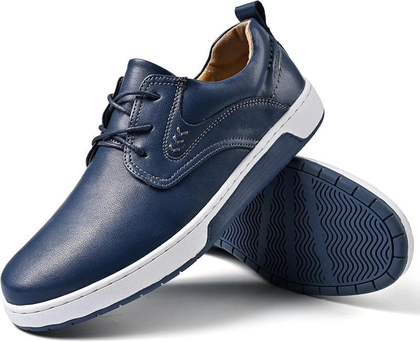 Men's Casual Shoes Fashion Dress Sneakers Zapatos Casuales para Hombre Comfortable Oxford Shoes for Men Lace-up Flat Business Casual Leather Shoes