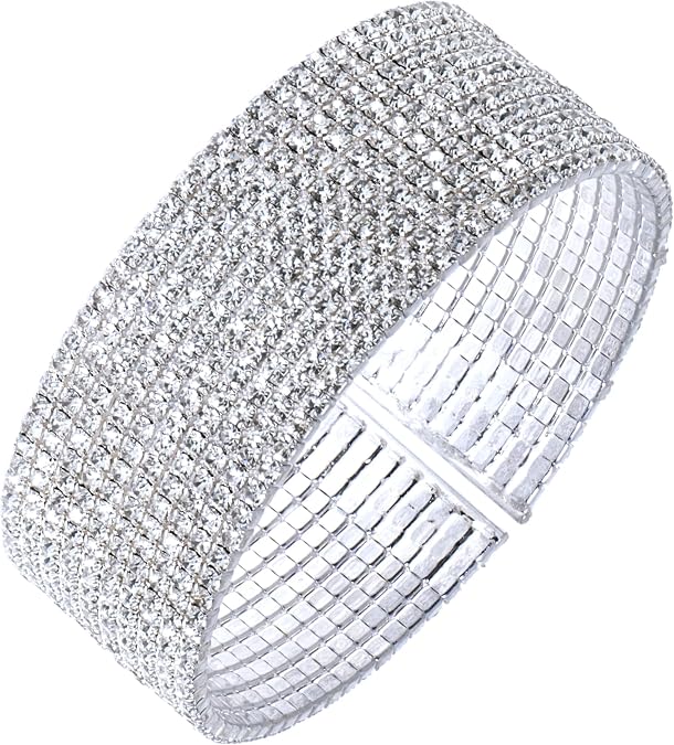 Anne Klein Classics Silvertone Crystal Cuff Bracelet