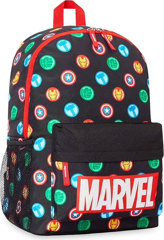 Marvel Spiderman Backpack for Kids Teenagers Avengers Rucksack School Bag Daypack Travel Bag for Days Out PE Sports Boys Gifts (Black Aop)