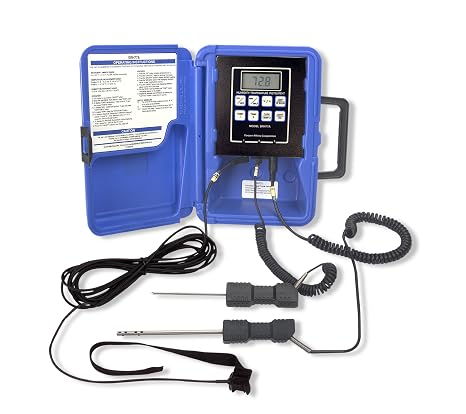 COOPER Cooper-Atkins SRH77A-E 1 and 2 Zone Temperature/Humidity Thermistor Instrument with 1075 General Purpose Puncture Probe, 4011 Pipe Strap Probe and 5028 Humidity Probe,40F to 300F Temperature Range