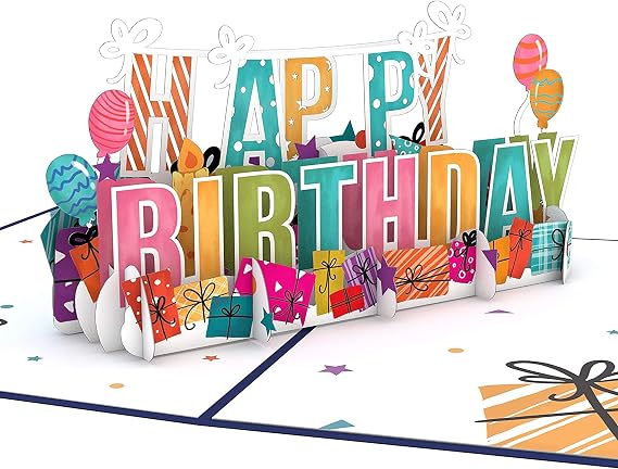 Lovepop Birthday Pop-Up Card for Her, Him, Girls, Boys - 3D Celebration Cards - Happy Birthday Presents - 5 x 7 - Blank Notecard & Envelope Included