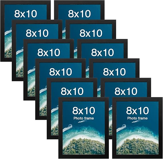 FrameWorks Value 12-Pack 8 x 10 Classic Black Gallery Style Picture Frames