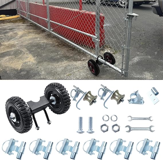 6" Wheels Rolling Gate Hardware Kit for Chain Link Gate | Sliding Gate Hardware | Sliding Gate Kit | Farm Gate Hardware