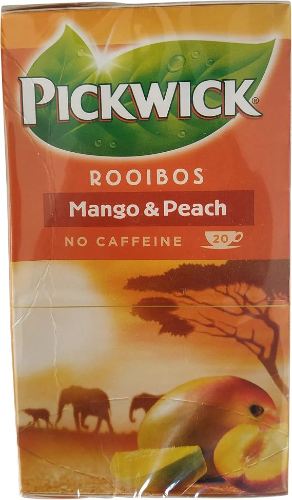 Pickwick Rooibos Tea, Mango & Peach, 20 Bags (2 Gr), 1 Box